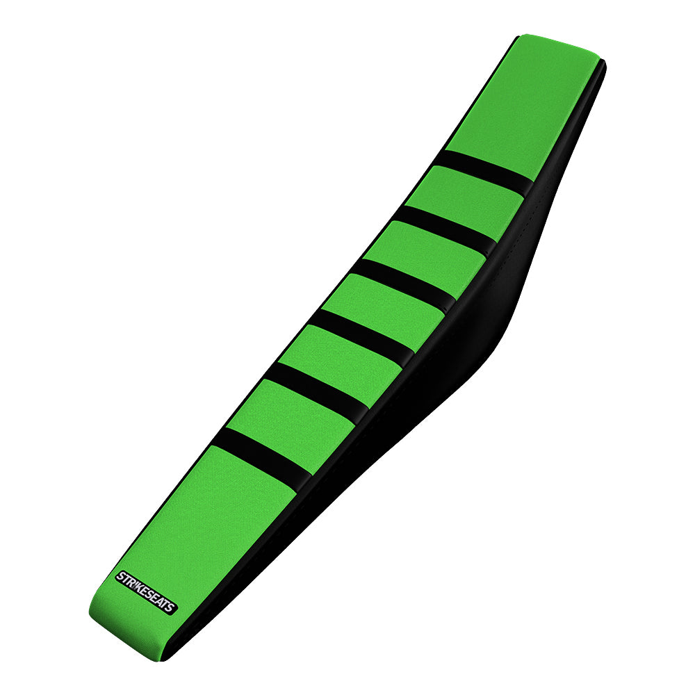 Kawasaki KX85 01-13/KX100 01-13/KX80 91-00/KX100 91-00 BLACK/GREEN/BLACK Gripper Ribbed Seat Cover