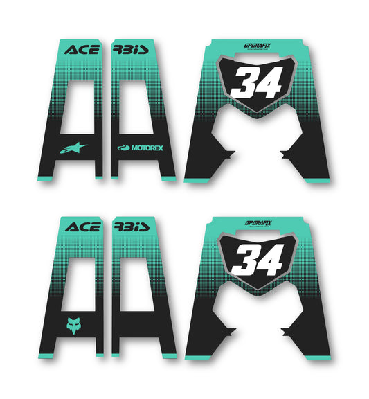 FADED DOTS AQUA ACERBIS PACKET STAND