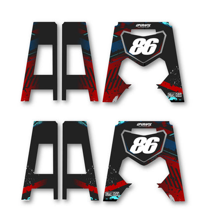 RED & BLUE IMPACT ACERBIS PACKET STAND