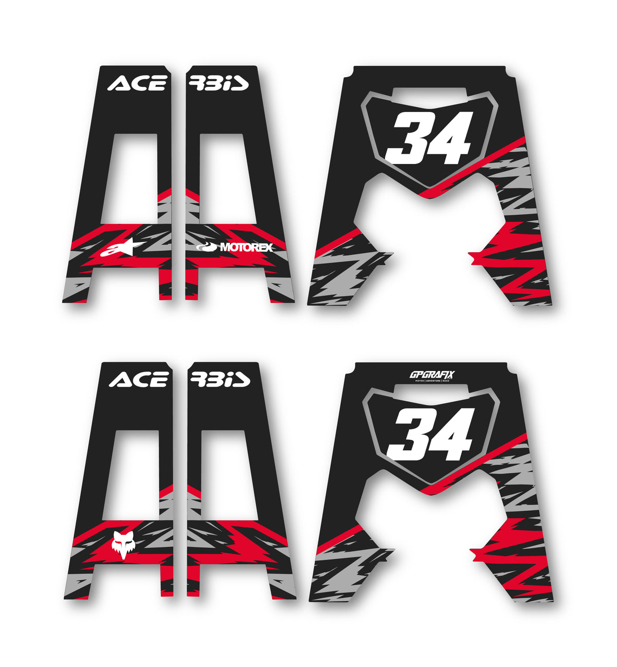 RED & GREY VICE ACERBIS PACKET STAND